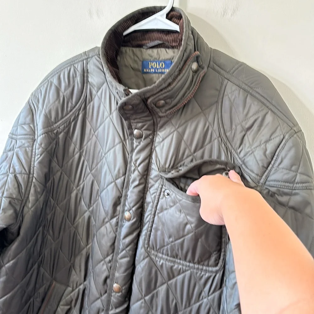 Polo Ralph Lauren Vintage Men’s Quilted Riding Barn Coat Bomber Full Zip Jacket - Picture 5 of 13